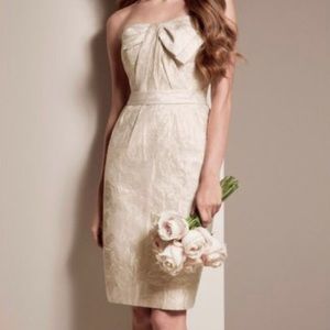 NWT White by Vera Wang blush strapless bow dress 4